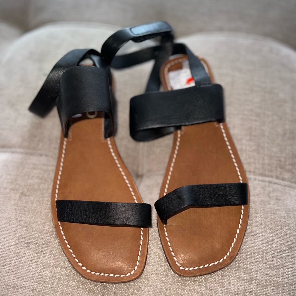 Franco Sarto Black and Brown Sandals Minimalist Design
